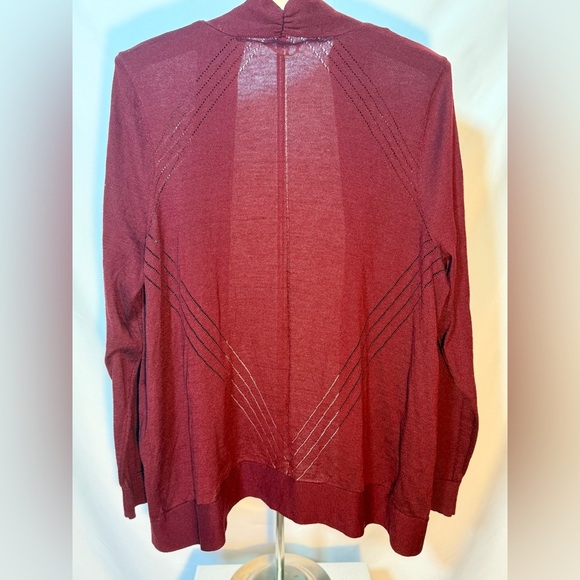 Maurices Size 1 Maroon Open Front Cardigan | Lightweight Knit Sweater - Picture 6 of 6